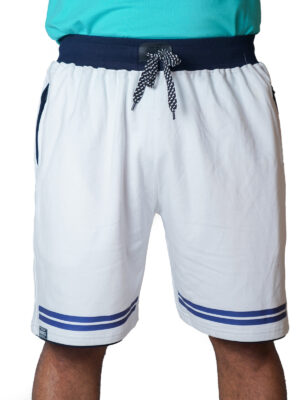 Pure Cotton Jumbo Half Pant with Chain Pocket White and Parrot Green