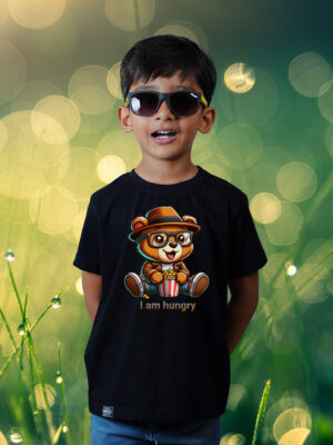 Kids Round Neck T-Shirt Half Sleeves 100% Cotton Rich Ultra Soft Fabric Comfortable Stylish Printed Original Branded Tshirt for Unisex ."Black"