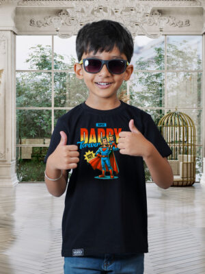 Kids Round Neck T-Shirt Half Sleeves 100% Cotton Rich Ultra Soft Fabric Comfortable Stylish Printed Original Branded Tshirt for Unisex."Black"