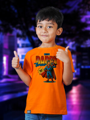 Kids Round Neck T-Shirt Half Sleeves 100% Cotton Rich Ultra Soft Fabric Comfortable Stylish Printed Original Branded Tshirt for Unisex."Orange"