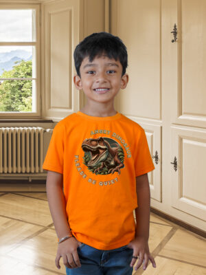 Kids Round Neck T-Shirt Half Sleeves 100% Cotton Rich Ultra Soft Fabric Comfortable Stylish Printed Original Branded Tshirt for Unisex."Orange"