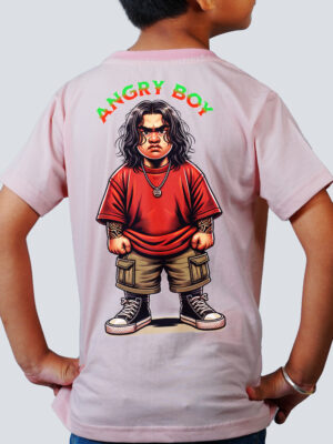 Kids Round Neck Back Printed T-Shirt Half Sleeves 100% Cotton Rich Ultra Soft Fabric Comfortable Stylish  Original Branded Tshirt for Unisex ."Baby Pink"