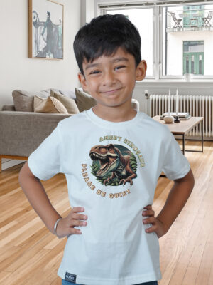 Kids Round Neck T-Shirt Half Sleeves 100% Cotton Rich Ultra Soft Fabric Comfortable Stylish Printed Original Branded Tshirt for Boy."White"