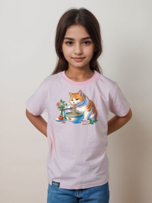 Kids Round Neck T-Shirt Half Sleeves 100% Cotton Rich Ultra Soft Fabric Comfortable Stylish Printed Original Branded Tshirt for Unisex ."Baby Pink"