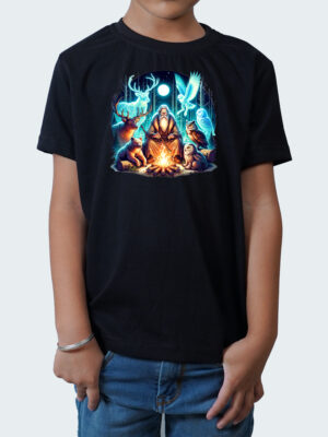 Kids Round Neck T-Shirt Half Sleeves 100% Cotton Rich Ultra Soft Fabric Comfortable Stylish Printed Original Branded Tshirt for Unisex ."Black"