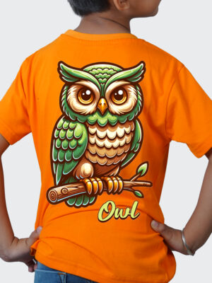 Kids Round Neck Back PrintedT-Shirt Half Sleeves 100% Cotton Rich Ultra Soft Fabric Comfortable Stylish  Original Branded Tshirt for Unisex."Orange"