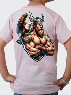 Kids Round Neck Back Printed T-Shirt Half Sleeves 100% Cotton Rich Ultra Soft Fabric Comfortable Stylish  Original Branded Tshirt for Unisex ."Baby Pink"