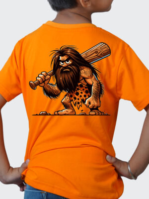 Kids Round Neck Back PrintedT-Shirt Half Sleeves 100% Cotton Rich Ultra Soft Fabric Comfortable Stylish  Original Branded Tshirt for Unisex."Orange"