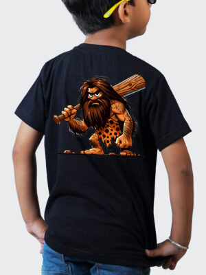 Kids Round Neck Back Printed T-Shirt Half Sleeves 100% Cotton Rich Ultra Soft Fabric Comfortable Stylish  Original Branded Tshirt for Unisex."Black"