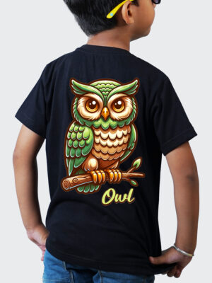 Kids Round Neck Back Printed T-Shirt Half Sleeves 100% Cotton Rich Ultra Soft Fabric Comfortable Stylish  Original Branded Tshirt for Unisex."Black"